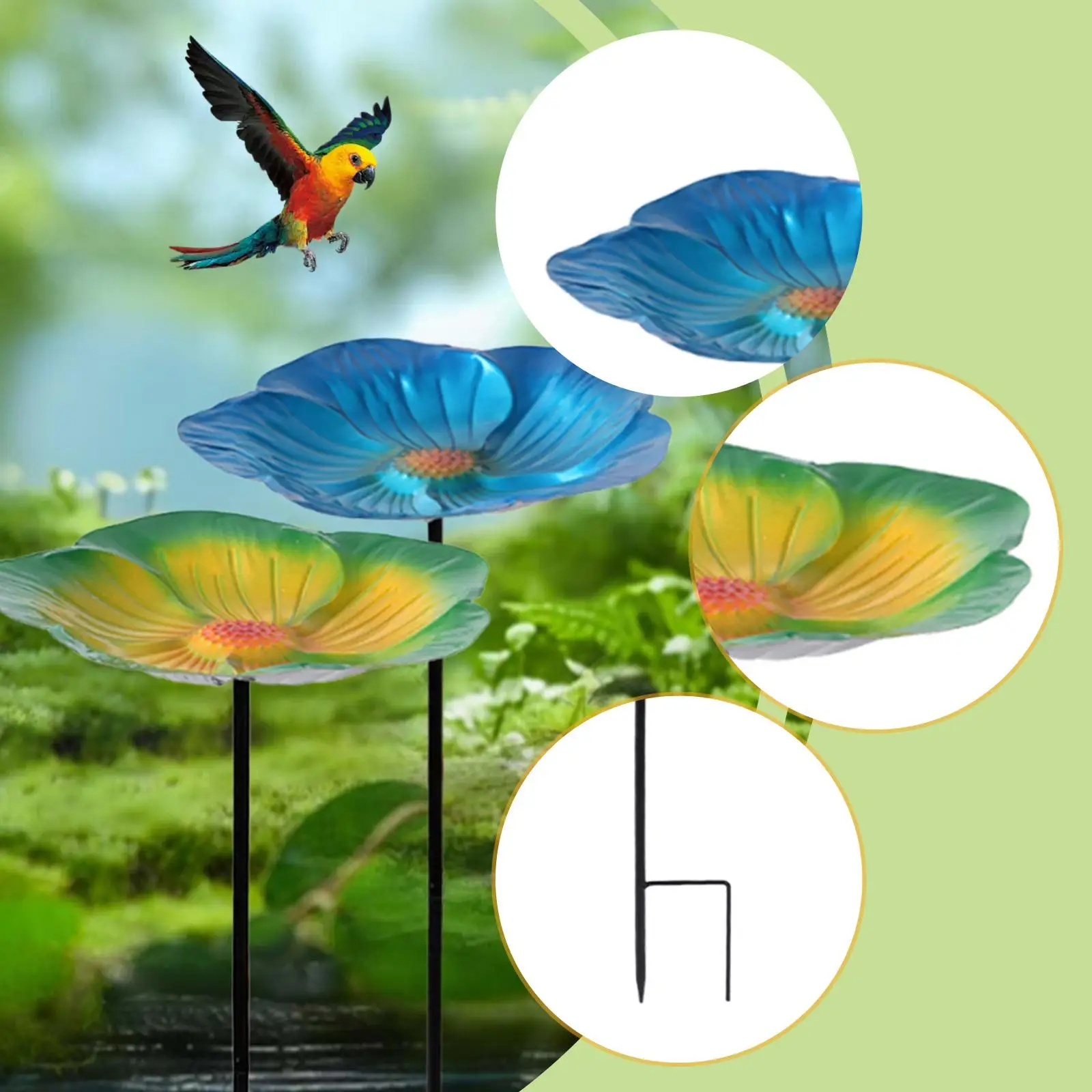 

Outdoor Bird Feeder Bird Bath Bowl Birdbath Ornament Cute Flower Pattern