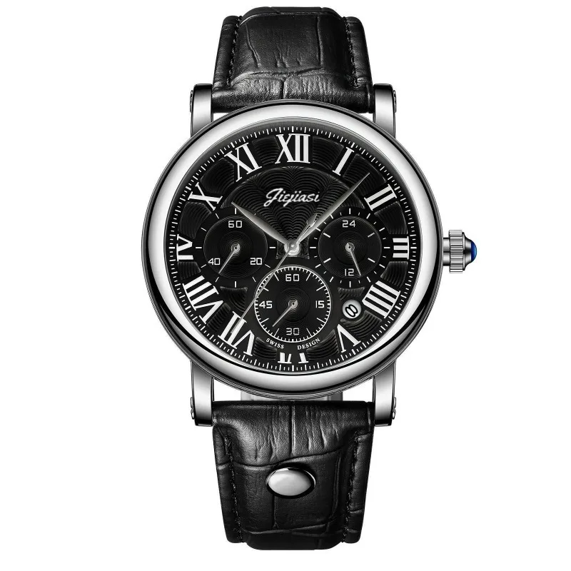 Men's Watch, Thin Leather Strap, Stylish Quartz Watch