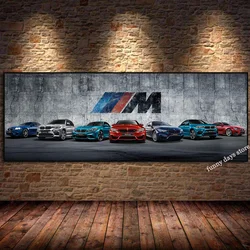 Supercar B M W Luxury Car M3 Family Poster M Series Evolution Car Canvas Painting Print Modern Living Room Wall Art  Home Decor