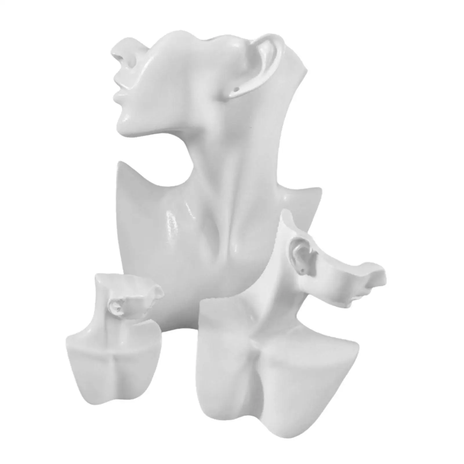 Set of 3 Jewelry Bust Holder Showcase Stand Side Profile Lightweight for Photography Props Versatile Elegant Resin