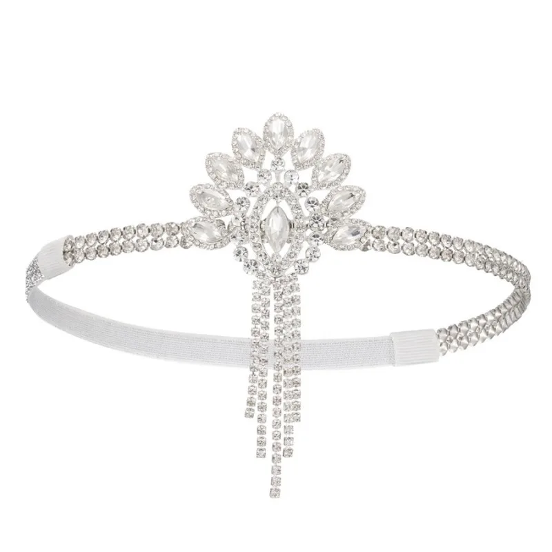 Head Jewelry Flapper Headband Retro Vintage Rhinestone Alloy for The Great Gatsby Cosplay Carnival Women\'s Costume Jewelry