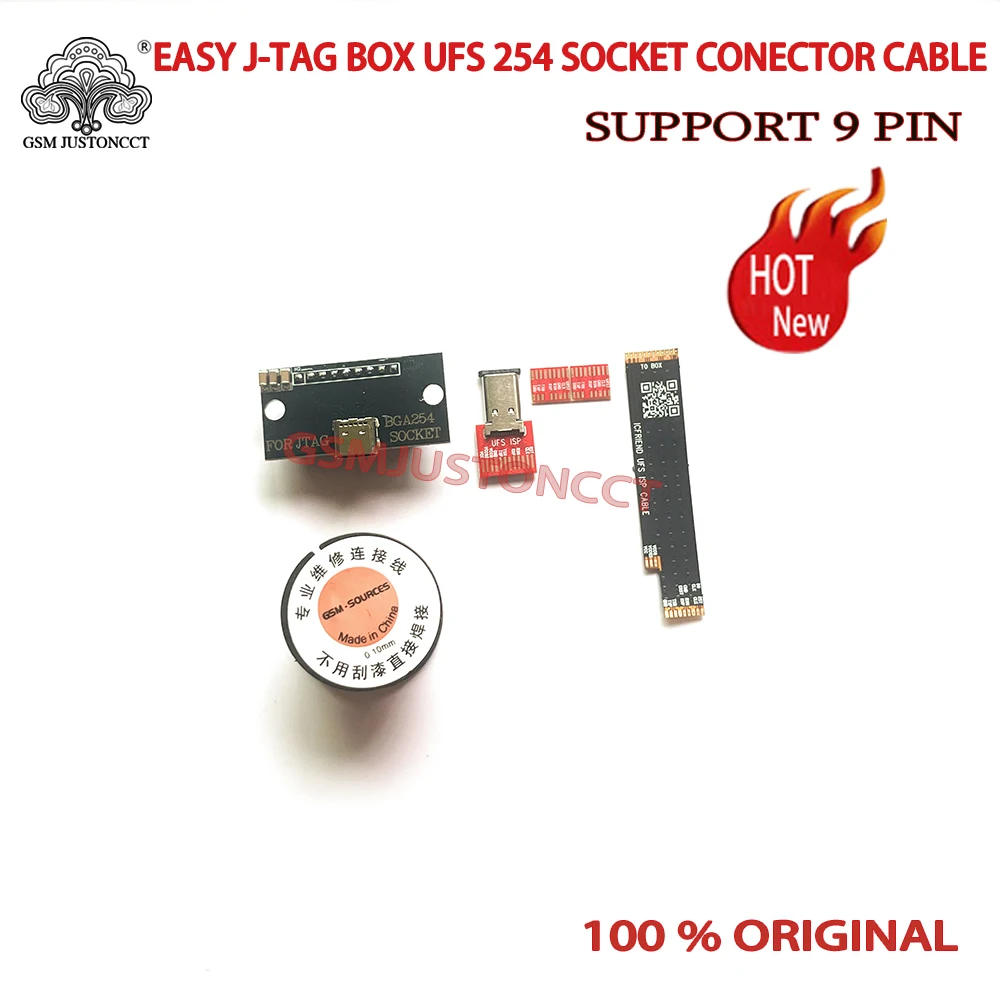 EASY J-TAG BOX UFS 254 SOCKET CONECTOR CABLE (SUPPORT 9 PIN)