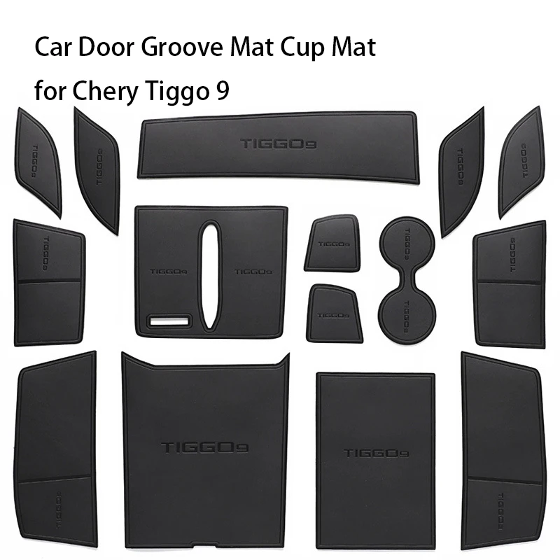 

Car Door Groove Mat Cup Mat for Chery Tiggo 9 Center Console Storage Box Mats Auto Gate Slot Cup Holder Pad