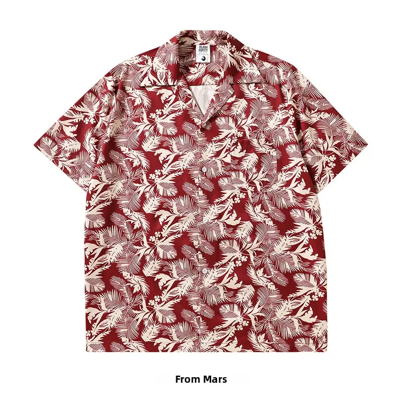 

Casual Cuban Collar Beach irt Loose Fit ort Sve Men's Women's Summer irt from Thai Sle Hawaii Flower Pattern