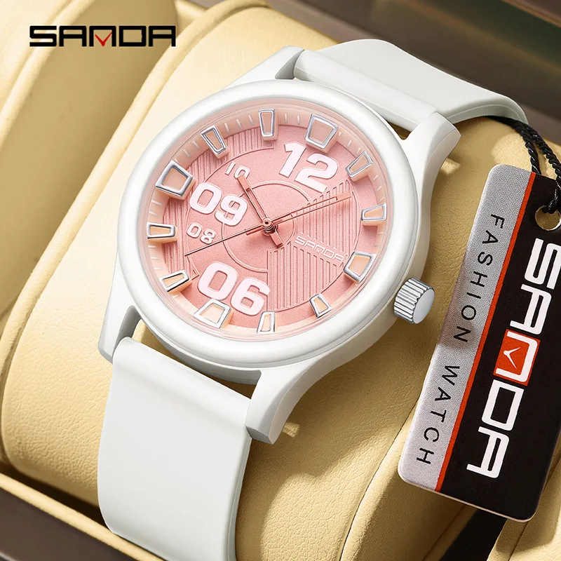 SANDA 3252 Casual Quartz Watch Students Popular Fashion Simple Waterproof Silicone Strap Shockproof Children Watches reloj niño