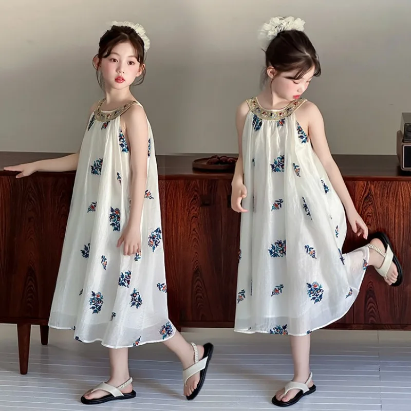 

Girls Summer Dress Kids Floral Birthday Party Wedding Elegant Prom Evening Princess Ball Gowns Chiffon Dresses