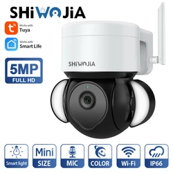 SHIWOJIA  Surveillance Cameras IP 5MP WIFI Tuya Outdoor Wireless Security Protection Video Cctv Colud Two-way Microphone Cam