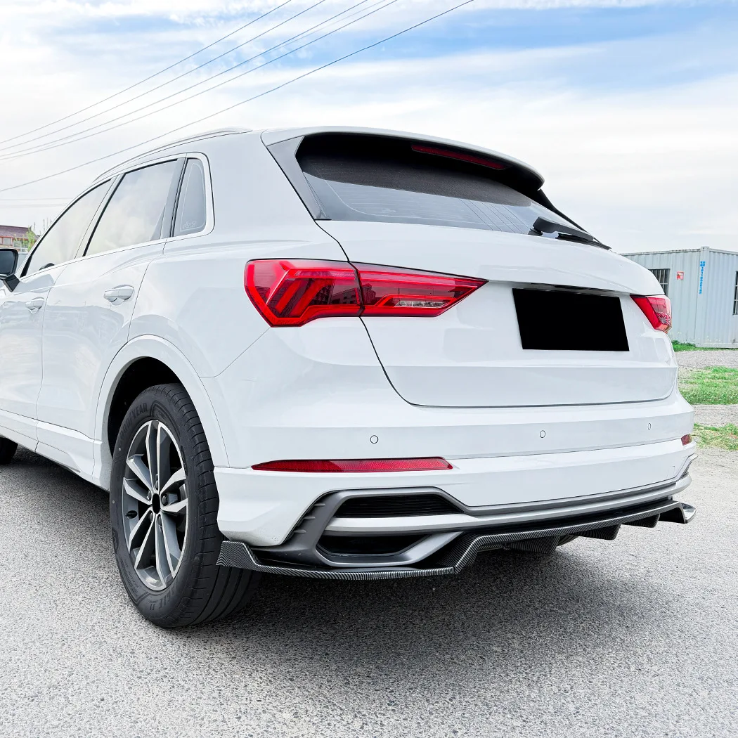 

For Audi Q3 F3 Sline Sportback 2019-2024 Rear Bumper Lip Separator Diffuser ABS Material Spoiler Car Parts