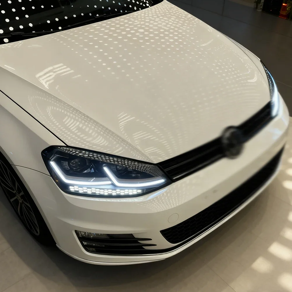 

Для VW Golf 7 MK7 2013-2017: Новые высококачественные светодиодные передние фары в сборе, обновленный стиль, проекционные линзы с двойным объективом, автомобильные аксессуары