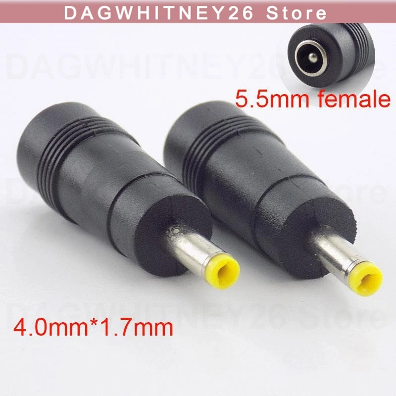 5pcs 5.5mm X 2.1mm DC Female To 4.0mm 1.7mm Male Power Plug Adapter Connector pc Computer Cables Jack Notebook Laptop U26