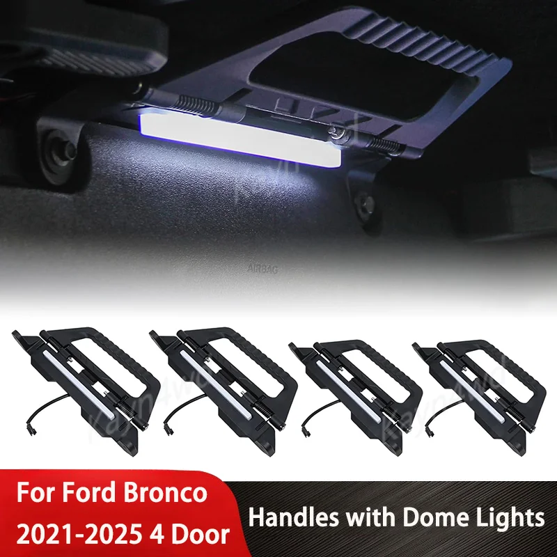 

Внедорожные аксессуары для салона: ручки-поручни из алюминиевого сплава с купольными светильниками, гибкие, для Ford Bronco 4-дверный 2021-2025