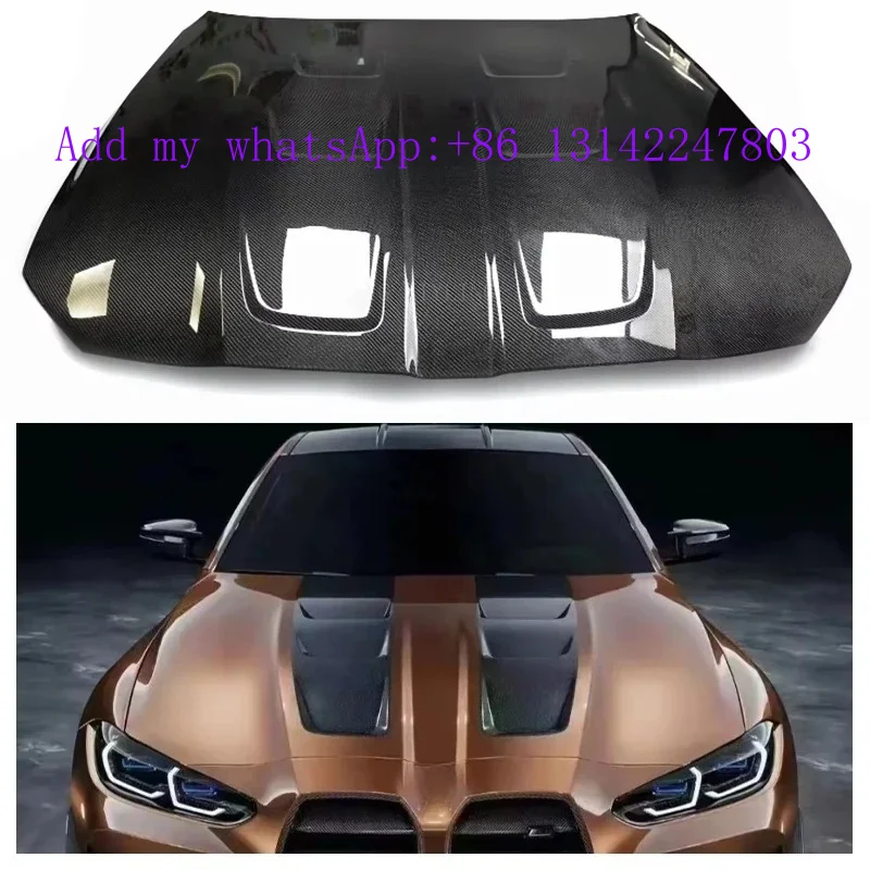 

G80 G82 Real Dry Carbon Fiber Car Body Kit Engine Hood Front Cover Hood for G80 M3 M4 G82 G83 AC Style Bonnet
