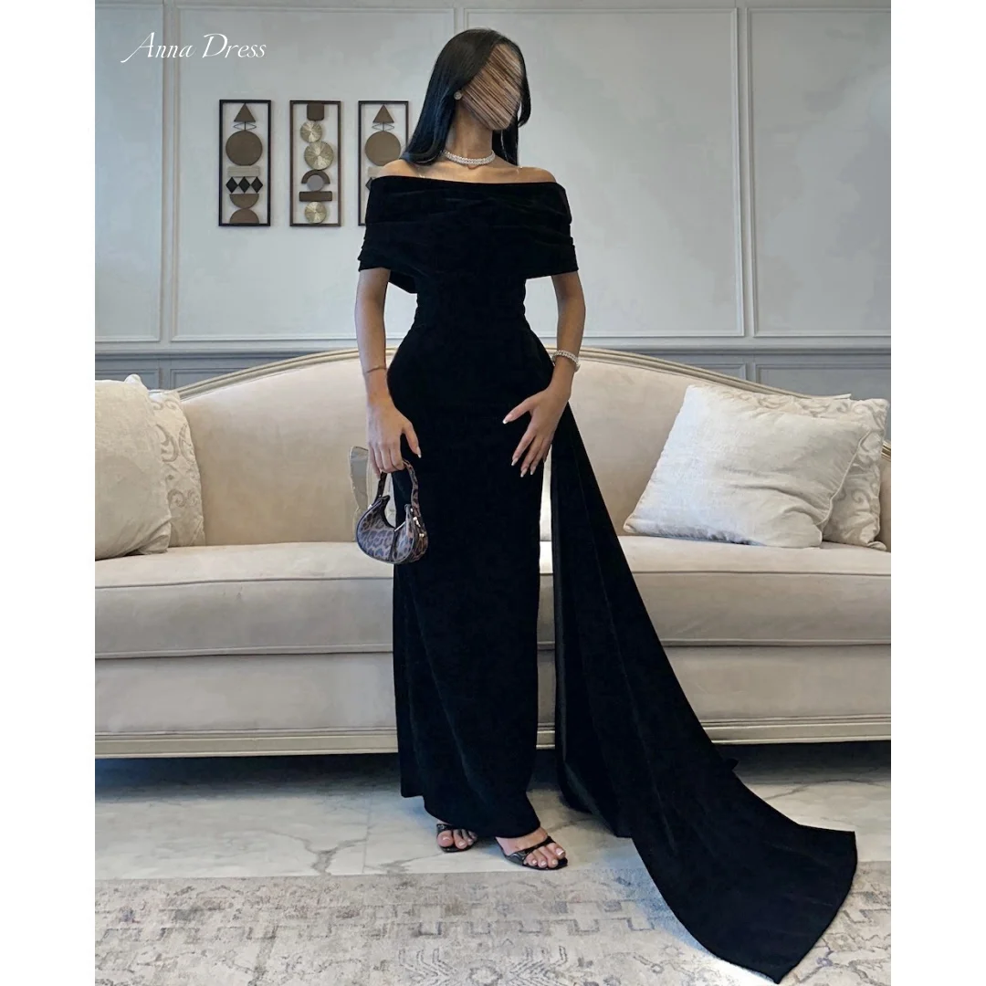 Anna Custom Made Prom Dresses for Special Occasions Fish Tail Elegant Evening Dresses Black Dress Women Elegant Party Woman