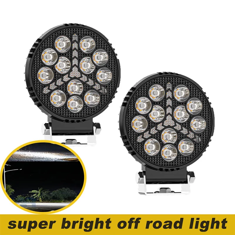 

4Inch Round LED Off-Road Auxiliary Light - White/Yellow Dual Color, Waterproof Spot Lamp for SUV Truck ATV 4x4 Jeep Modificatio