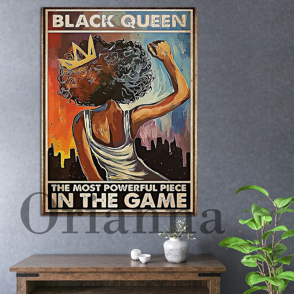 

Powerful Black Queen In The Most Powerful Piece Black Queen Wall Art For Womens Day Feminist Retro Poster Home Decor Print Gift