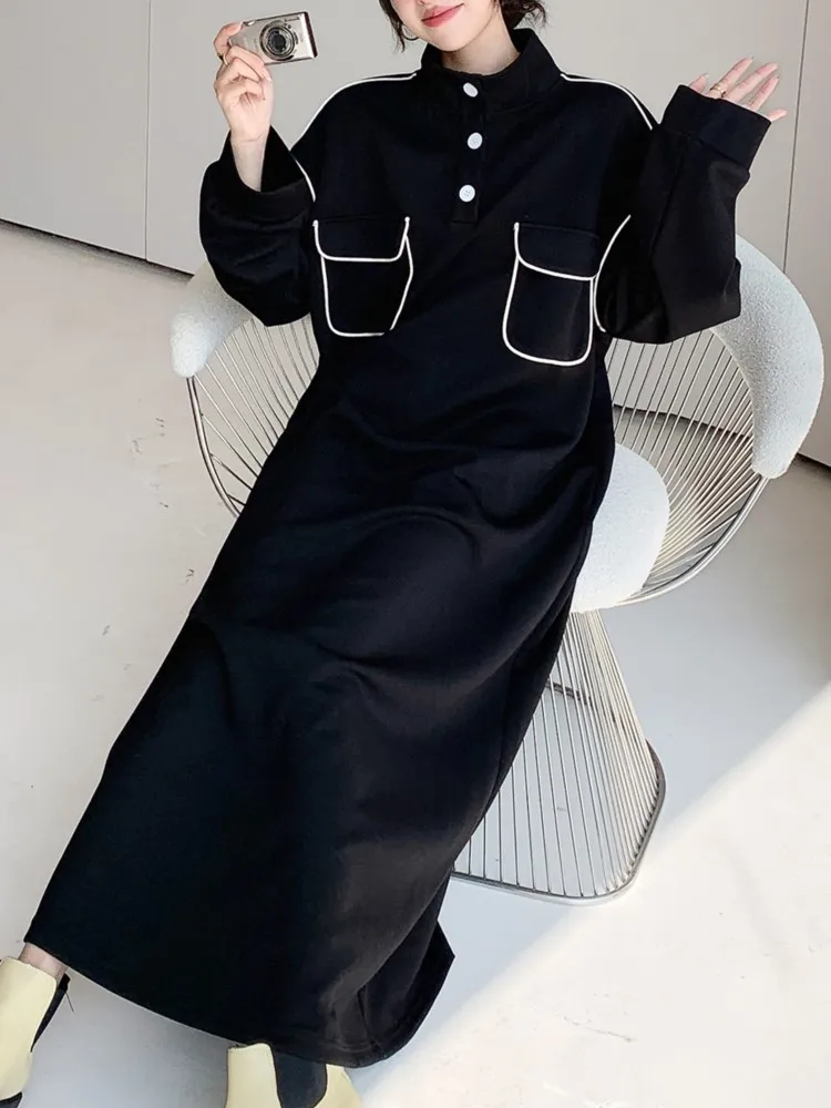 Oversize Lente Shirt Jurk Vrouwen Koreaanse Lazy Oaf Losse Lange Mouw Dames Jurken Vestidos Robe Femme