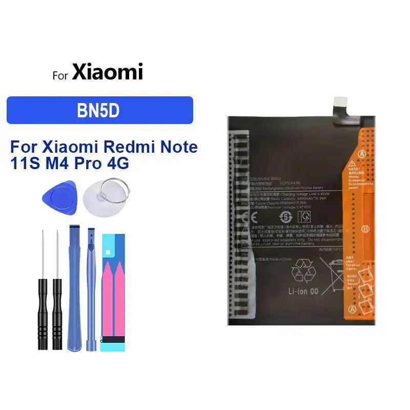 

Reliable Replacement For Xiaomi Redmi Note 11S Note11S M4 Pro M4Pro 4G BN5D Stable Mobile Phone Battery 5000mAh
