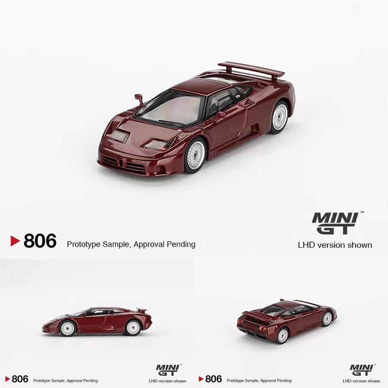 PreSale MINIGT 806 1:64 EB110 GT Dark Red Metallic Diecast Model Collection Toys