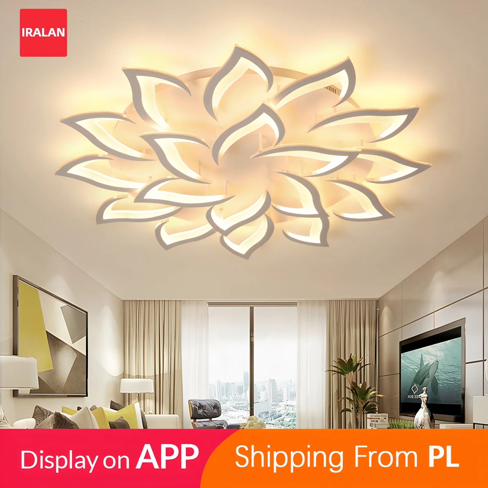 زهرة الثريا أضواء السقف الشمال الفاخرة التحكم عن بعد يعتم مصباح السقف عناصر ديكور المنزل لغرفة النوم غرفة الطعام #1