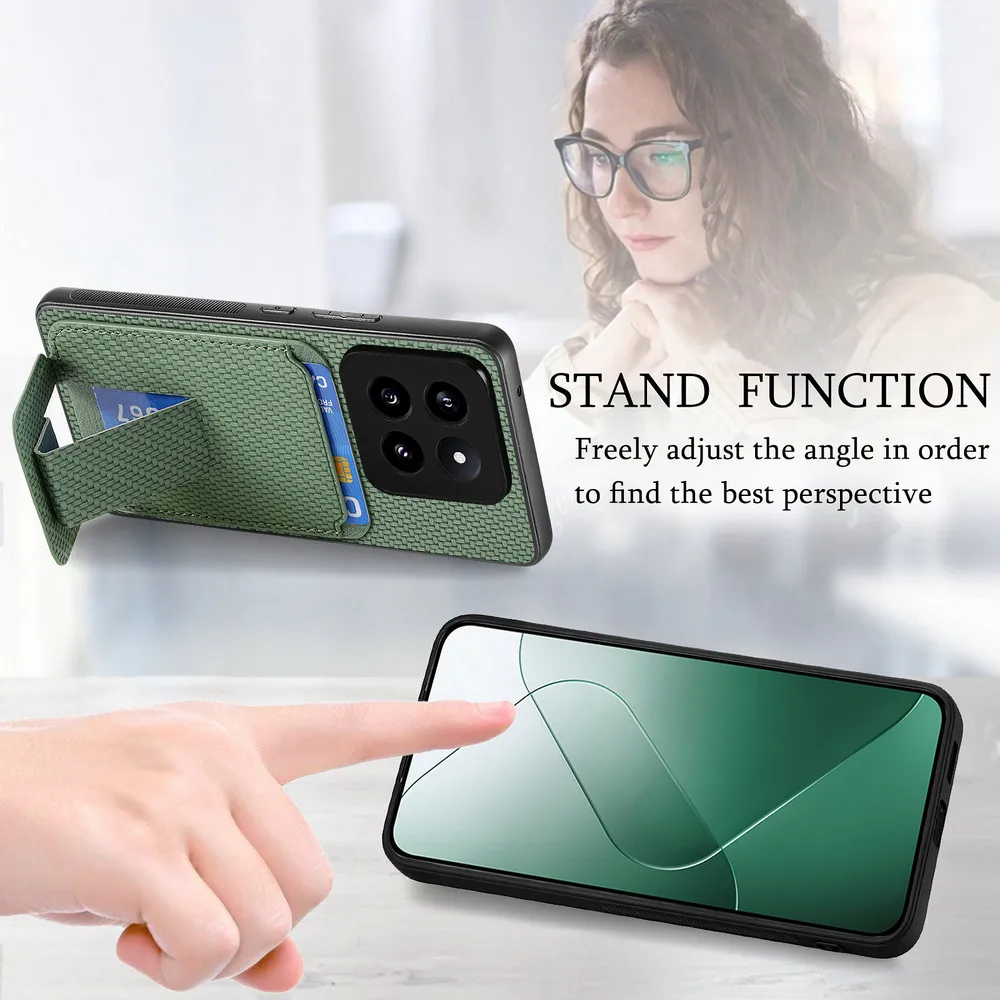 Custodia di lusso 14T 13 T 14 Pro 5G per Xiaomi 14T Pro Camera 360 proteggi la Cover posteriore del porta carte in pelle Mi 13 T 13 T 14 Pro Funda