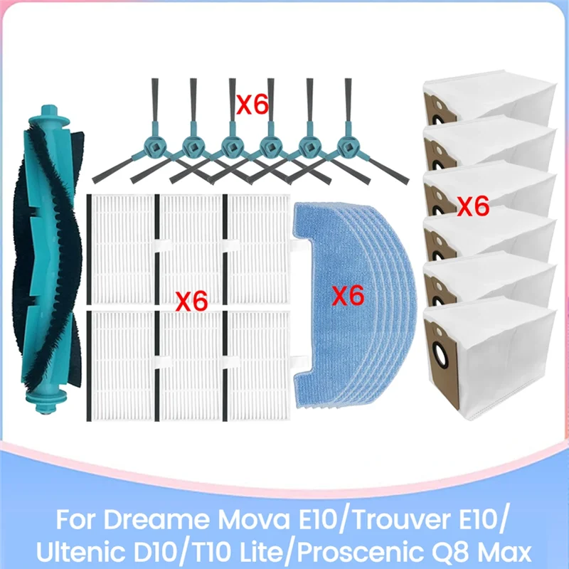 

A29R для Dreame Mova E10/Trouver E10 Ultenic D10/T10 Lite Proscenic Q8 Max запасные части вакуумная щетка HEPA-фильтр мешок для пыли
