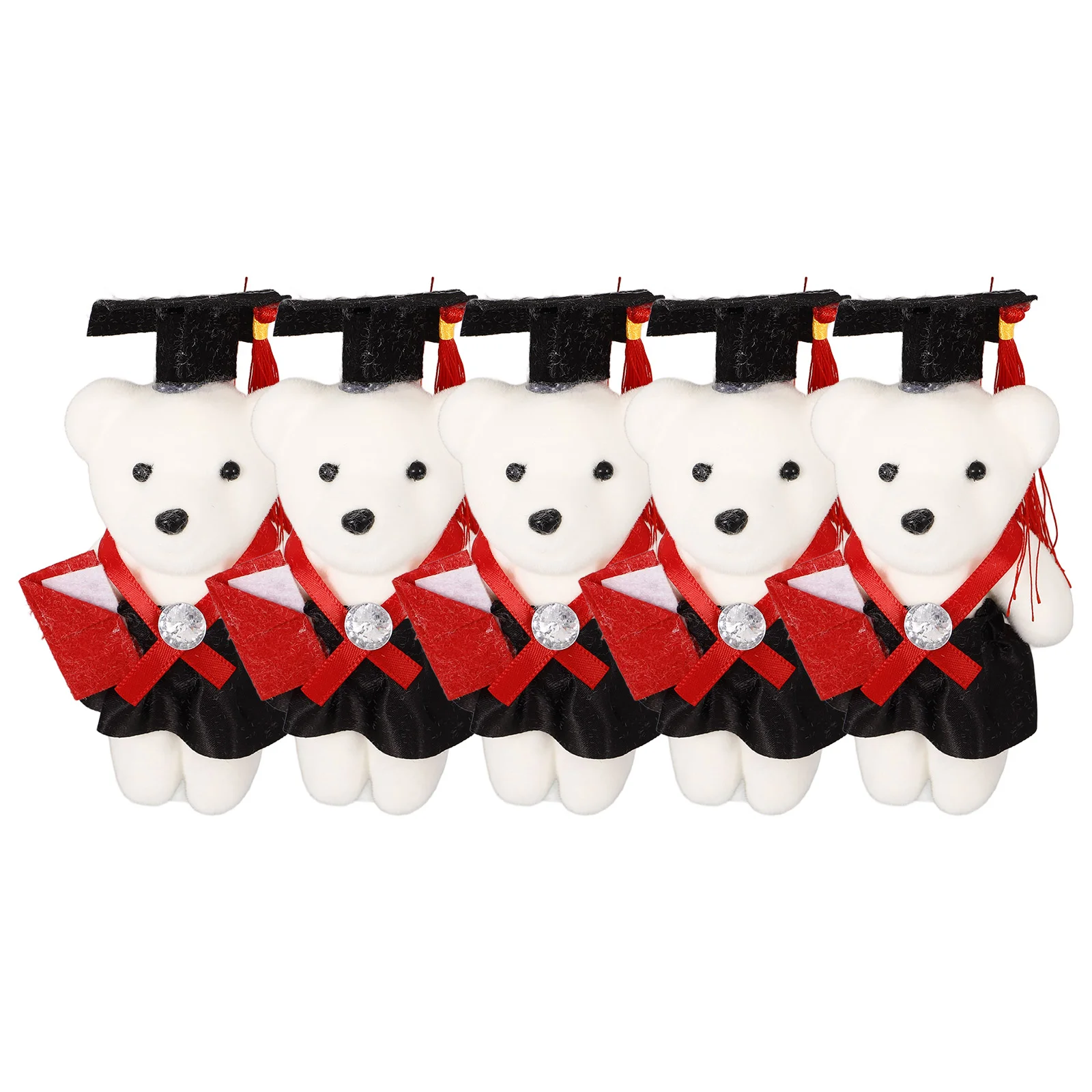 5 Pcs Graduation Season Dr Bear Ceremony Gift Decorations Ornaments Hat Dolls Foam Commencement Primary School