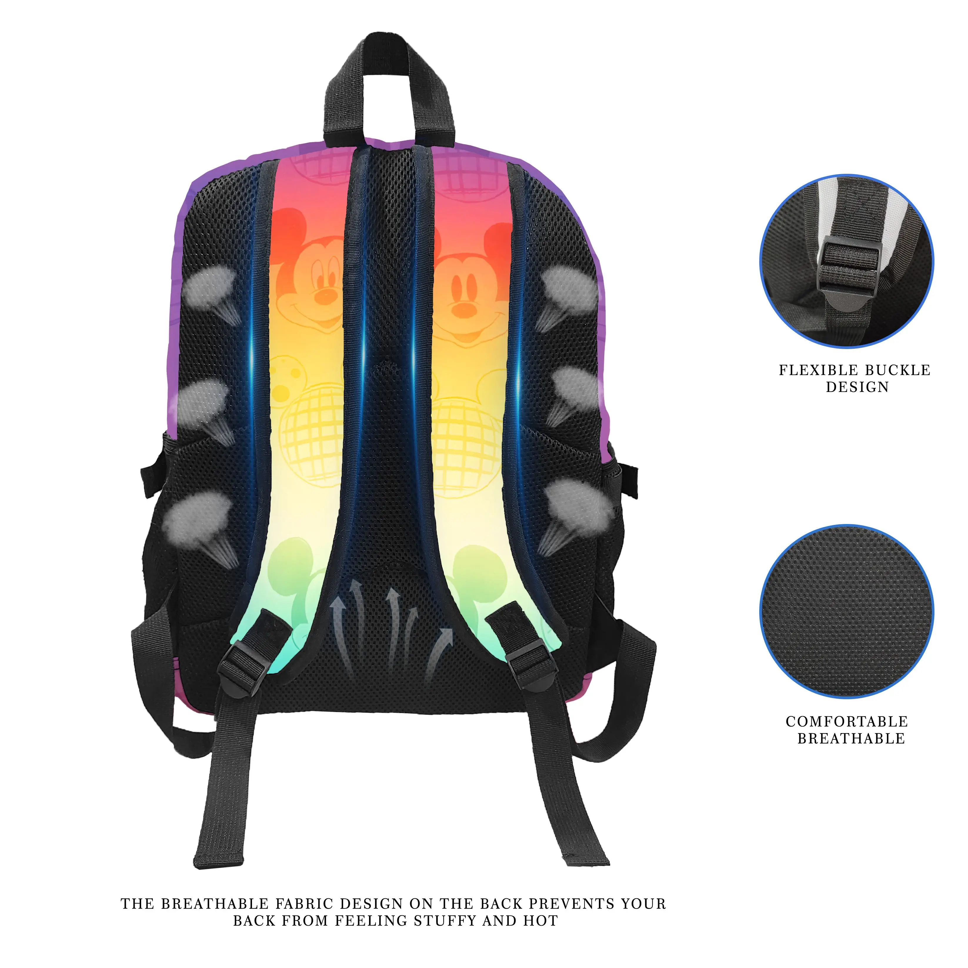 Disney Mickey Computer Backpack, Fashionable and Simple, Unisex, Large Capacity, High-Quality Daily Use Gift