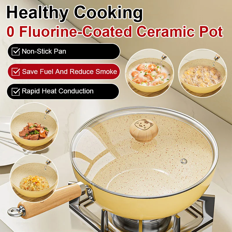 

Non Stick Ceramic Coated Frying Pan Multi Functional Skillet Flat Bottom Pan for Stove Top Cooking Single Serving Food