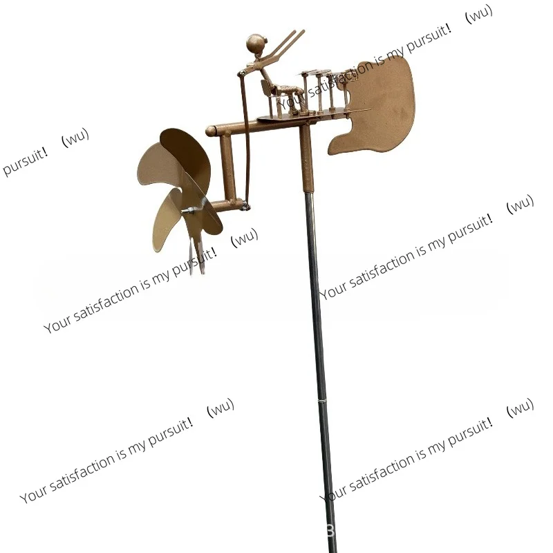 ZOCI-Rock Drummer Windmill Handmade Metal Windmill Decoration