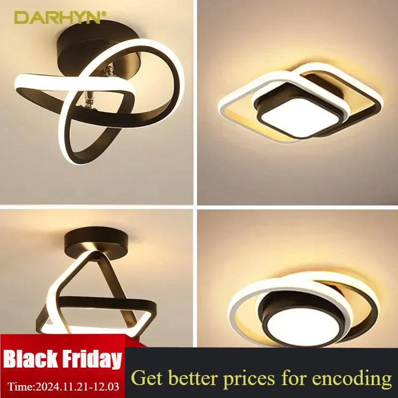 Small Modern LED Ceiling Light 2 Rings Creative Design Ceiling Lamp Indoor Lighting Fixtures Hallway Balcony Aisle Office Lustre