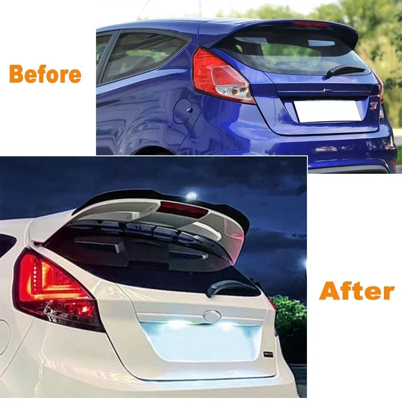 For Ford Fiesta ST Line MK6 MK6.5 2008-2017 Tail Wing Fixed Wind Spoiler Rear Wing Decoration  Car Accessories