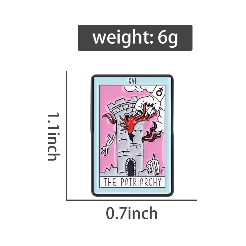 THE PATRIARCHY Tarot Cards Brooch Enamel Pins Feminist Women Girls Power Brooches Backpack Lapel Badge Jewelry Gift for Friends