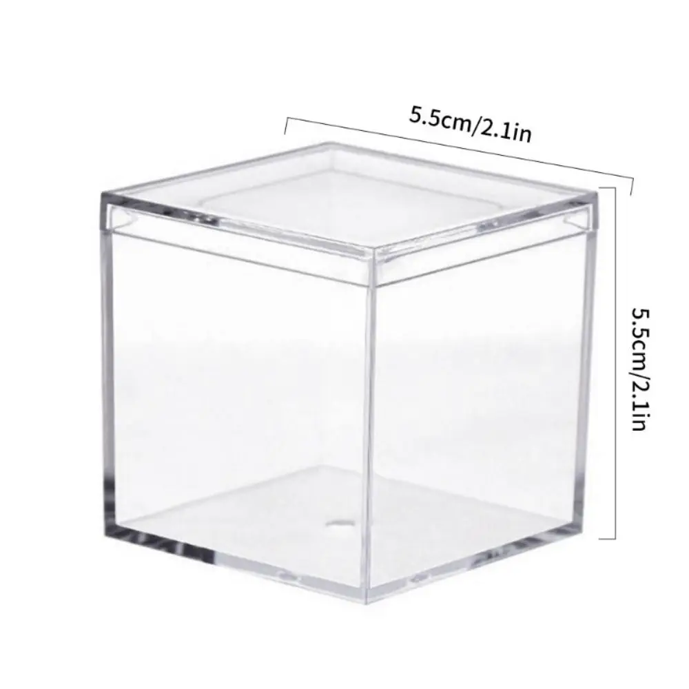 Mini Acrylic Boxes with Cover Transparent Organizer Stand Protection Showcase Dustproof Toy Display Cases