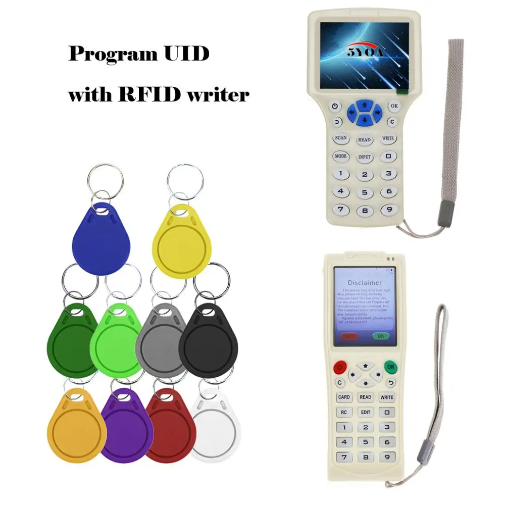 10PCS 13.56Mhz RFID UID Token Copy Keykobs Changeable Attendance Management Clone Keychain Tag For Mif 1k S50 Writable Badge