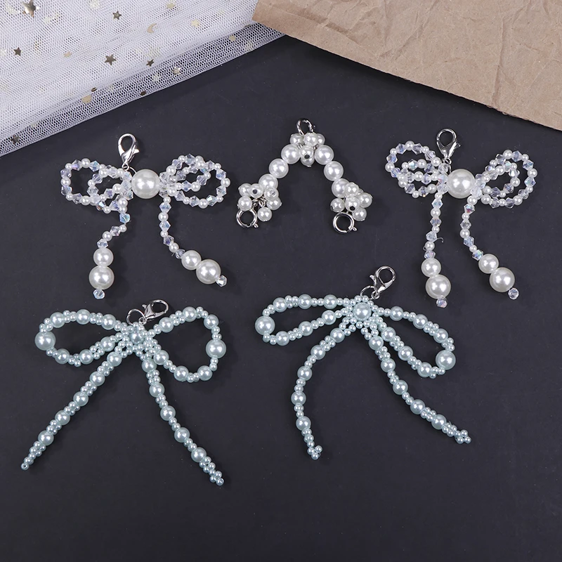 1 Pair Pearl Bow Shoe Buckle Ornaments Men Women Personality Detachable Perl Heel Chain Shoelaces Clip Decorative Accessories