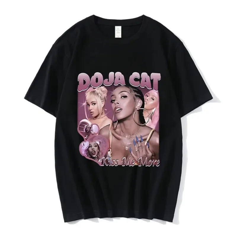 Camiseta gráfica Doja Cat Kiss Me More, ropa para hombres y mujeres, camiseta Harajuku de moda, pantalón corto informal de algodón, camisetas de manga, ropa de calle