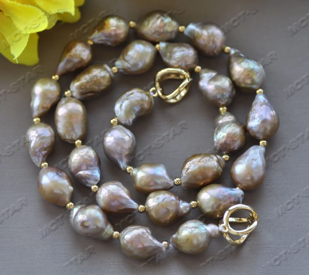 Z11930 Set  Lavender Baroque Drop Edison Keshi Pearl Necklace Bracelet Earring