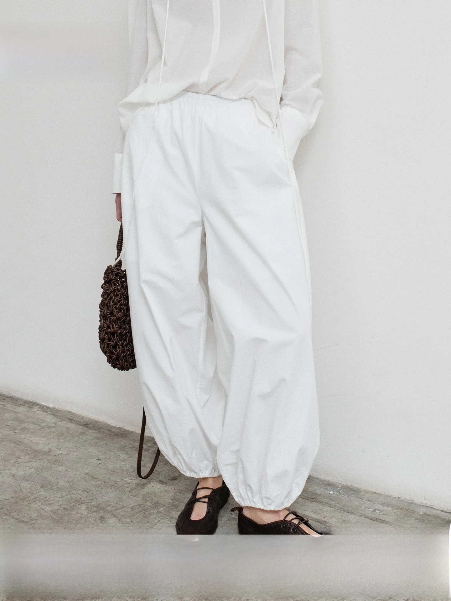 

Casual Cotton Linen Elastic Waist Loose Lantern Pants Women's Spring New Style Comfortable Soft Ladies Trousers Workhouse