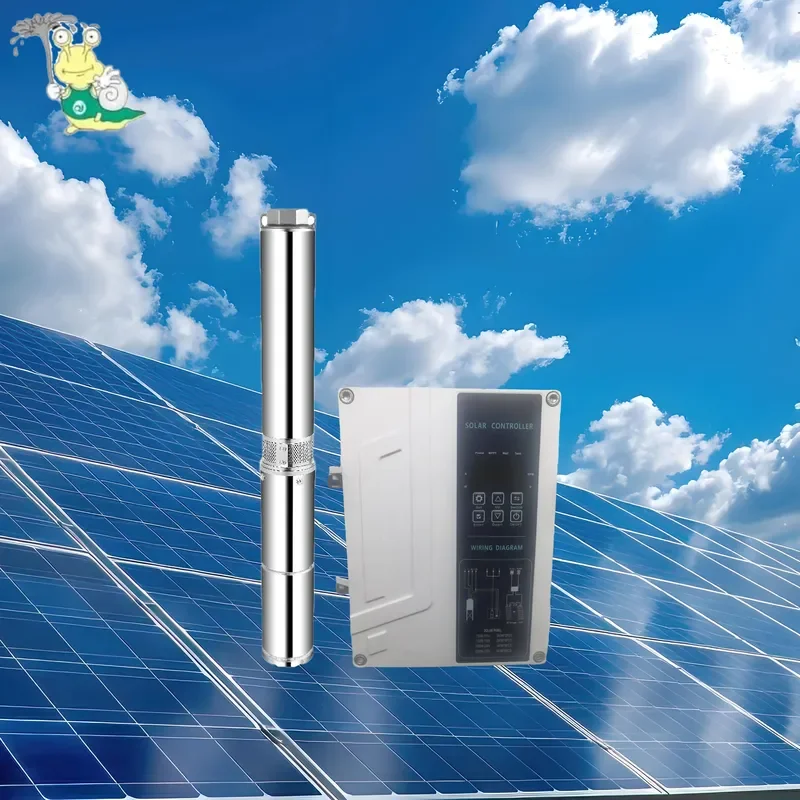 custom 2025 New 150M Head External Controller 3HP ACDC Hybrid for AC220V DC80-430 Brushless Solar Deep Well Pump Stainless