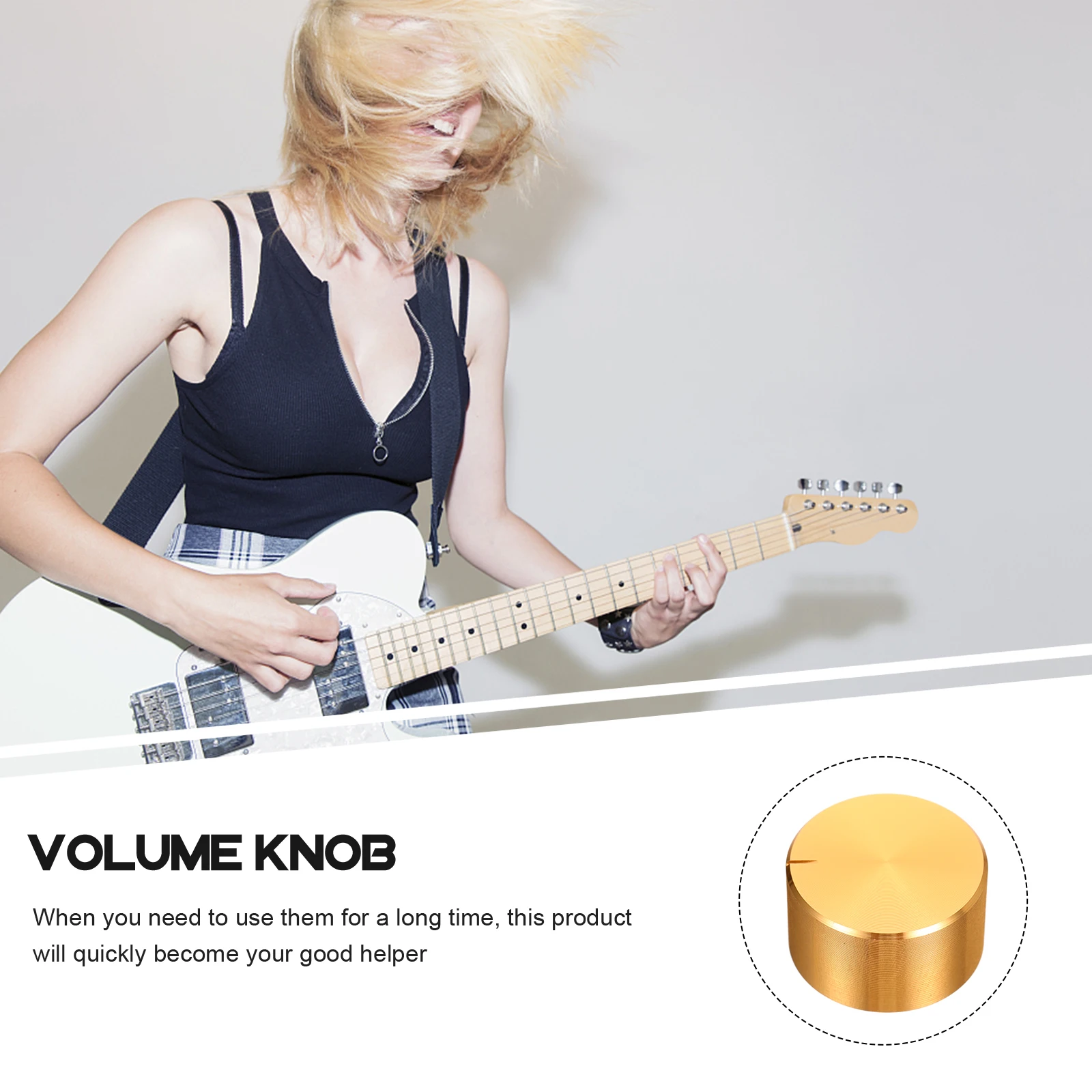 

2 Pcs Guitar Knob Electric Volume Knobs Round Bass Accessories Aluminum Effects Crystal Instrument