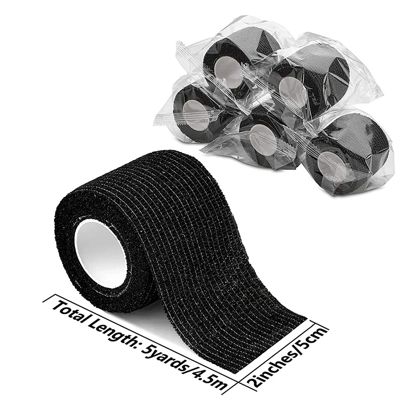 1pcs Black Tape Tattoo Handle Bandage Sport Wrap Tape Self Adhesive Elastic Bandage Tape Tattoo Permanent Makeup Accessories