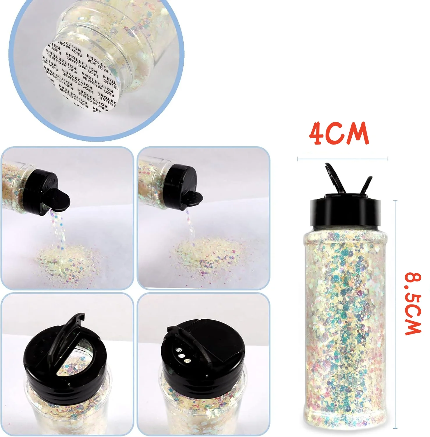 يتوهج في الظلام بريق ، 1.76 أوقية/50 جرام مزيج بريق مكتنز أبيض مضيء رقائق مسحوق ناعمة الفلورسنت مسمار الترتر مهرجان ديكور #5