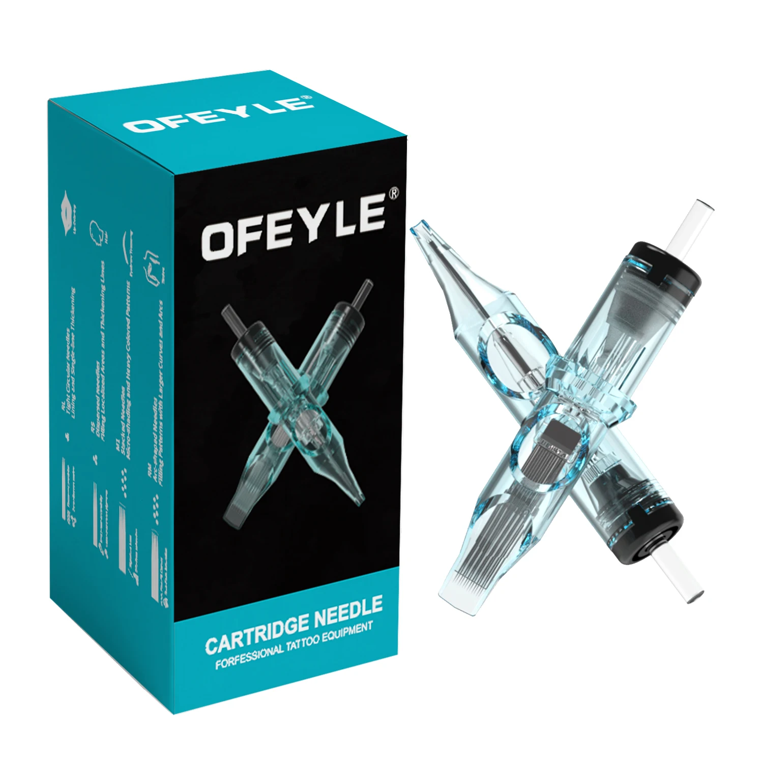 

50pcs Mixed Blue Tattoo Cartridge Needles 3/9/7RL 7/9RM Steriled Needles with Membrane Safety Cartridges Needles