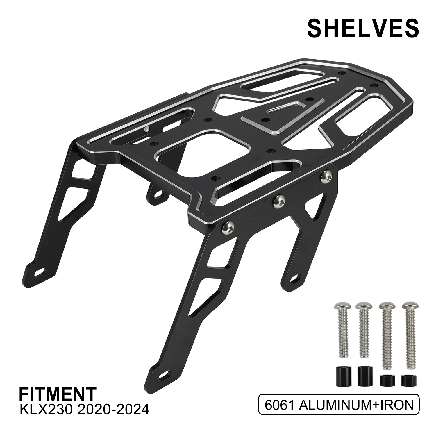 Motorcycle Shelves Luggage Rack Shelf Holder Bracket Rear Fender Solo Seat For Kawasaki KLX230 2020 2021 2022 2023 2024