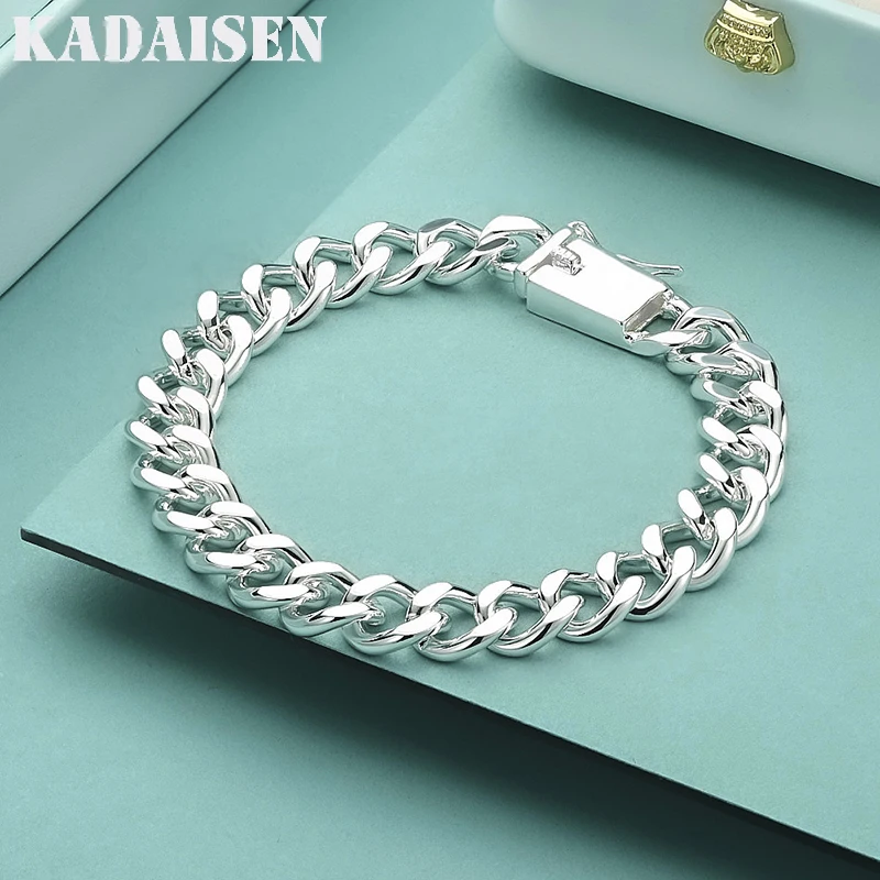 

925 Sterling Silver Exquisite Solid Chain Bracelet Fashion Charm Women Men Solid Wedding Cute Simple Models Jewelry