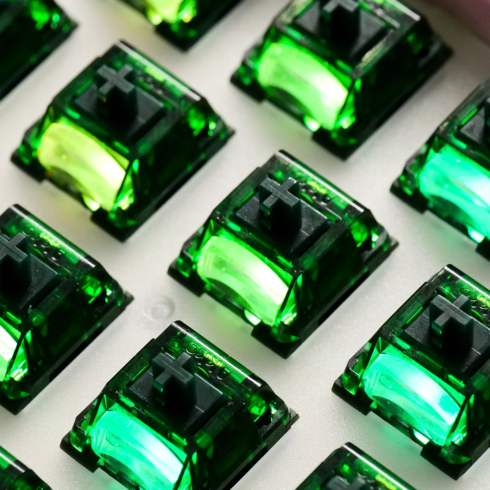 Custom Akko x MonsGeek Green Fog Switch 5 Pin 60gf Heavy Linear Pre Lubed Compatible MX Mechanical Keyboard LED Diffuser Gift