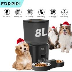Furpipi 4L/8L Automatic Cat Feeder with Key Control Furpipi Manufacture User-Friendly Time Setting Feeder for Pets Dogs Cats