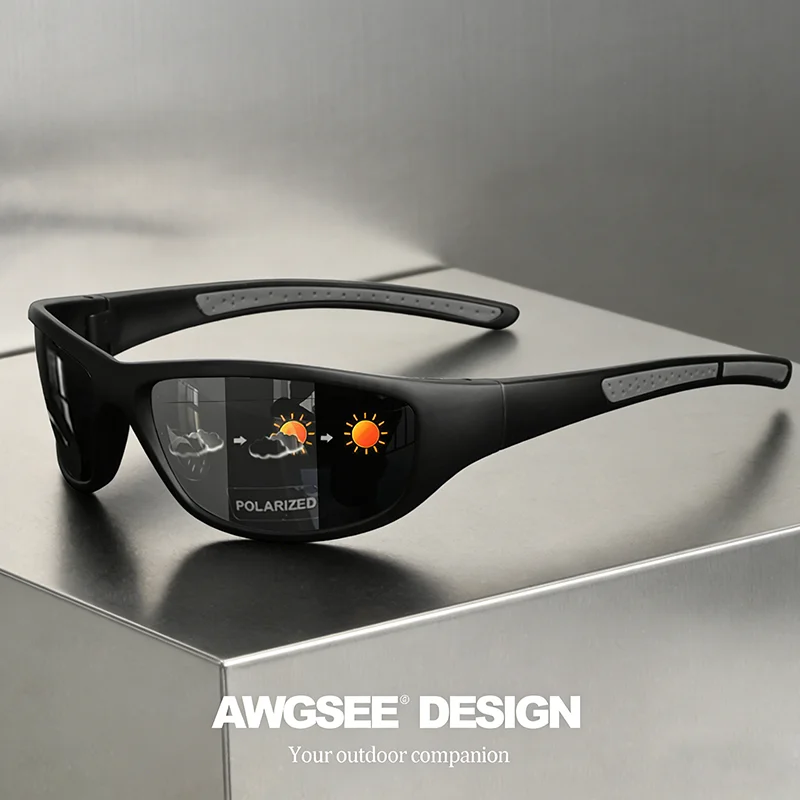 Gepolariseerde sportzonnebril voor heren Dames Hardlopen Vissen TAC-lens Anti-glare Zachte siliconen antislip tempel Outdoorbril UV