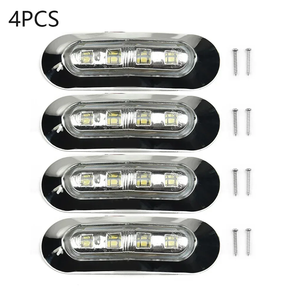 4x Marine Boat LED Courtesy Lights Cabin Deck Walkway Stair Light White 12V -24V LED Tail Lamp Yacht Accessories Waterproof