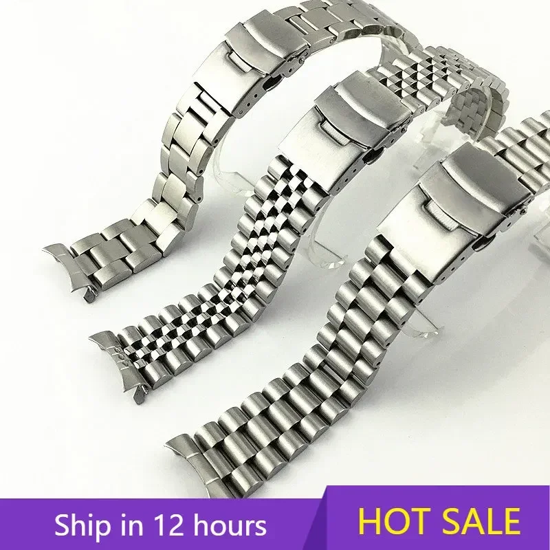 20mm 22mm For Seiko Solid Stainless Steel Band Men's Sports Strap Srpd Skx007/Skx009 SRPD63K1 Jubilee Curved End Bracelet